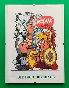 WIPA Mosaik Digedags Grafik Die drei Digedags in Bilderrahmen - Bild 1 von 2