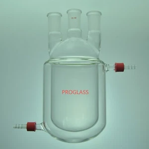 Lab Glass Three Straight Necks Jacket Reaction Flask - Imagen 1 de 1