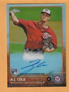 A.J. Cole Washington Nationals AUTO 2015 Topps Chrome Rookie /499 10P - Picture 1 of 2