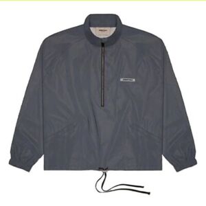Fear of God Essentials Dark Grey Nylon Pullover Jacket SZ XL 