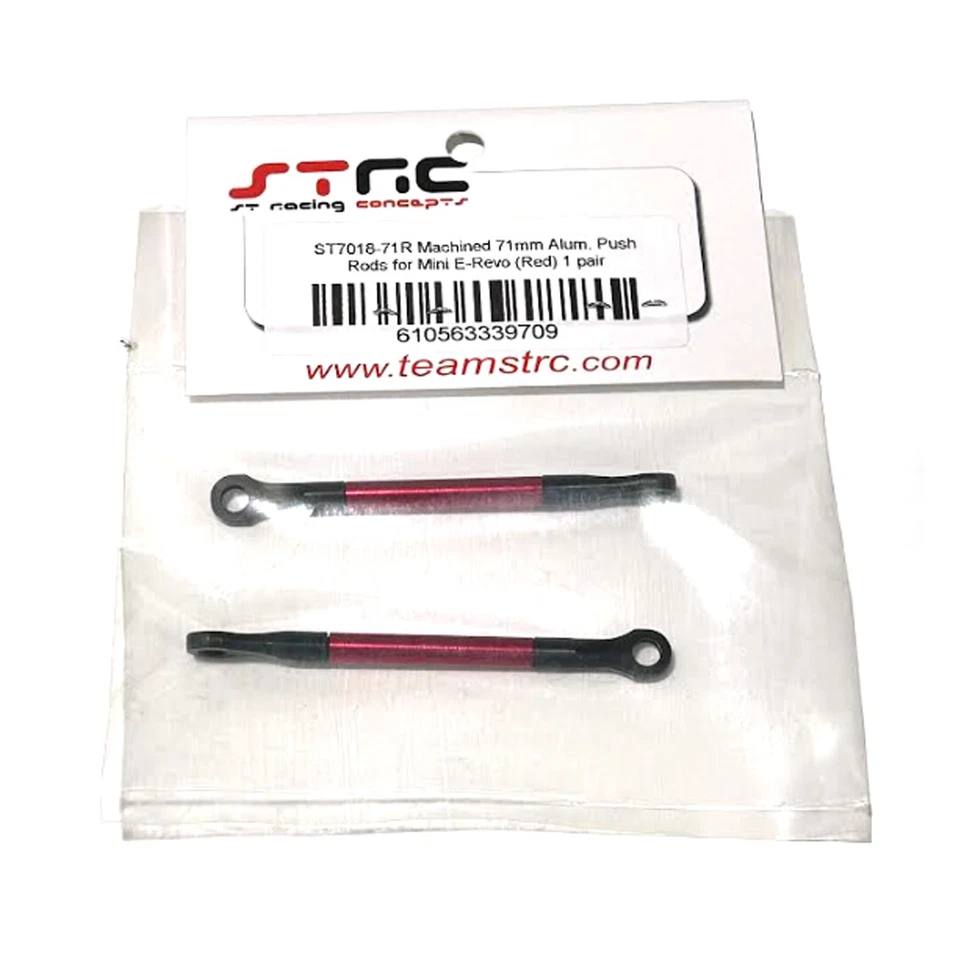 STRC ST7018-71R 71mm Aluminum Push Rods Red (2) for Mini E-Revo - Image 1 of 1