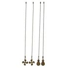 4Pcs Ceiling Fan Pull Chain Set,Bulb And Fan Pattern Pull Chain Extension7633