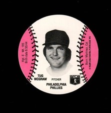 1978 Wiffle Ball Insert Discs TUG McGRAW Phillies (2 1/2" Dated 1976)