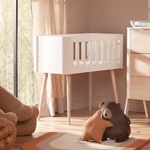 Troll Retro Crib - Scandinavian Space Saver Wooden Crib in White / Natural - Picture 1 of 7