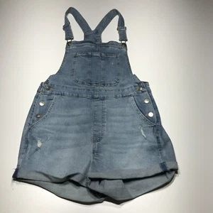 NoBo No Boundaries Shorts Juniors Size L (11-13)  Blue Denim Overall Destroyed - Picture 1 of 12