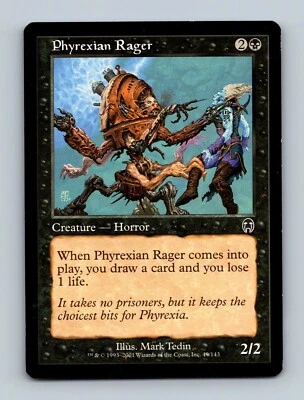 Magic The Gathering MTG Phyrexian Rager 49/143 Apocalypse Card 2001 - Image 1 of 2