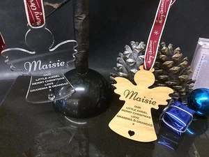 Personalisierter Engel Christbaumschmuck / Kugel mit Namen nach Wahl - Bild 1 von 7