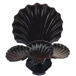 JUEGO DE 5 PLATOS PARA SERVIR CON CÁSCARA DE ALMEJA CON 4 PLATOS/TAZONES ÓNIX negro - Imagen 1 de 19