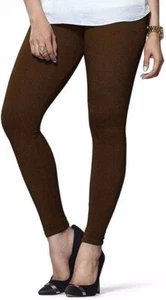 Women Cotton Churidar Legging Extra Long Plain Solid Pant Daily Wear Dark Brown - Picture 1 of 3