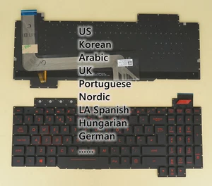 US AR KR UK GR HU LA PO NE Keyboard For ASUS FX503 FX503VD FX503VM Red Backlit - Picture 1 of 10