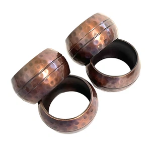 Lot of 4 Bronze Napkin Rings 1 1/2" Inside - Picture 1 of 7