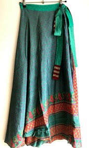 Boho Hippie Festival Sari Seide Rock Vintage Wrap Maxi Lang 8 10 12 14 16 18 #55