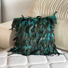 Dyed Black Feather Pillow Cover, Real Fur Pillow, Real Fur Cushion Cover
