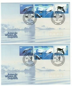 1993 Australia AAT Whales & Dolphins, 4 Bases quality FDC - Picture 1 of 2