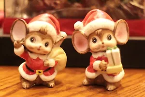 Porzellan Eichhörnchen Weihnachtsmann Figur Geschenke Vintage Deko Weihnachten Set - Bild 1 von 9