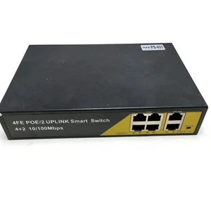 NIC 4FE POE/2 Uplink Smart poe Switch. 4+2 10.100 Mbps. Model PS-402 - Picture 1 of 7