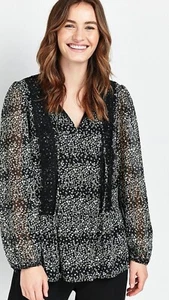 Wallis Mono Lace Peplum Top - Black/White Womens Floral UK 10 Clearance - Picture 1 of 12