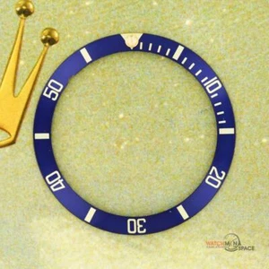 Rolex Submariner 16613,16618,16803,16808 vintage inserto lunetta blu e oro #F37 - Foto 1 di 6