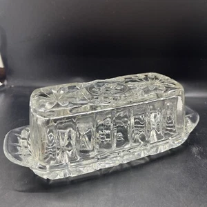 Anchor Hocking EAPC Prescut Clear 1/4 Pound Covered Butter Dish Star Vintage USA - Picture 1 of 5