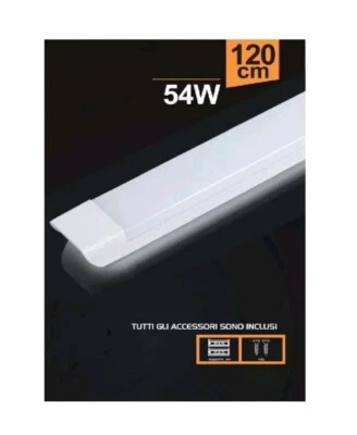 Plafoniera Led Slim 54w 120cm Sottopensile Ripiani Luce Fredda 6500K - Immagine 1 di 2