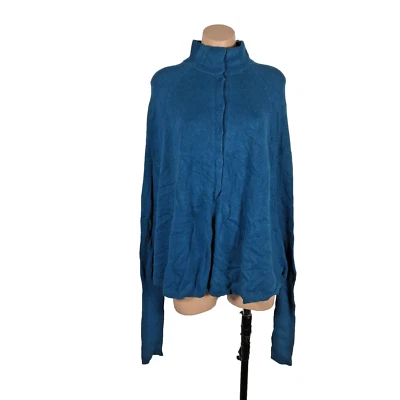 DESLUSTRE Suéter Frente Abierto Slochy Boho Cárdigan Poncho Azul OSFA Nordstrom Foto 1 de 4
