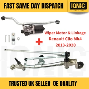 RENAULT CLIO MK4 FRONT WINDSCREEN WIPER MOTOR & LINKAGE 2013-2020 - Picture 1 of 10