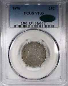 1876 Seated Quarter PCGS VF35 CAC Original Crusty Type Coin - Picture 1 of 4