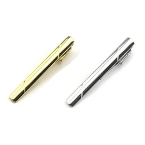 2 PCS Men Stripe 6CM Tie Clip Wedding Party Men Business Necktie Twill Clips - Picture 1 of 5