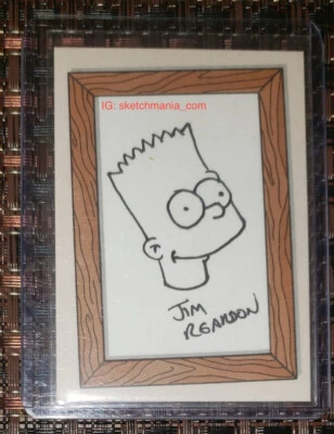 2001 INKWORKS THE SIMPSONS SKETCH CARD JIM REARDON BART SIMPSON SK8 RARE 7/249 - Image 1 of 2
