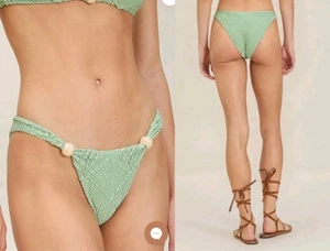 Devon Windsor Carla cheeky Textured Bikini bottoms Beaded Side detail NWT Large - Picture 1 of 7