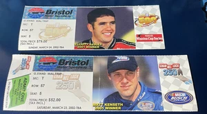 Biglietti Bristol Food City 500 & Channel Lock 250 2002, Kurt Busch 1a vittoria Nascar - Foto 1 di 2