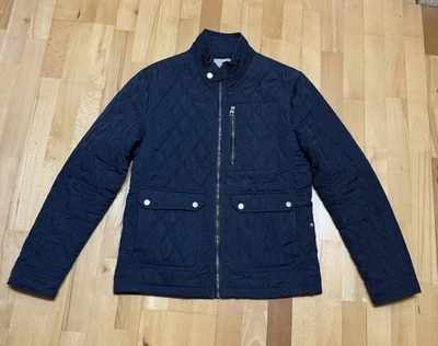 Zara Man Field Jacket Mens Large 42 Blue Quilted Stand Collar Snap Chest Pocket - Image 1 of 4