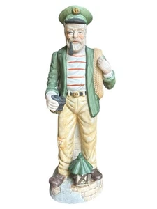 CERAMIC FIGURINE OF FISHERMAN SAILOR 14” SEA CAPTAIN YAMA KUNI NAUTICAL PIPE - Picture 1 of 6