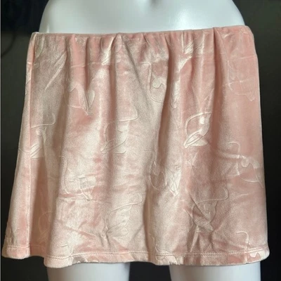 Baby Phat Pink Velvet Skirt Y2K Mini Skirt Butterfly Pattern New with Tags - Image 1 of 4