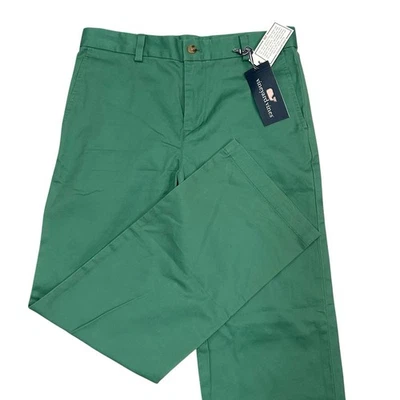 Pantalones Vineyard Vines Breaker para mujer 16 verdes 27" entrepierna preppy nuevos con defecto Foto 1 de 4