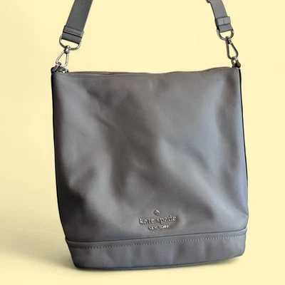 Kate Spade New York Grey Nylon Tote Bag, Oversized Bucket Bag Slouchy - Image 1 of 4
