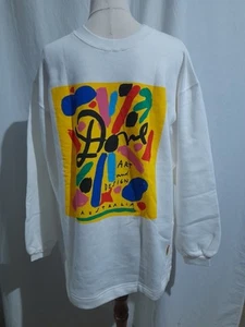 Vintage Ken Done Art To Wear White Sweater Small Made in Australia - Picture 1 of 4