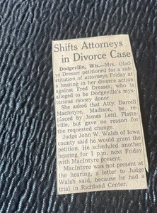 Scheidungsfall Artikel Gladys Kommode Dodgeville November 1963 Milwaukee Journal - Bild 1 von 2