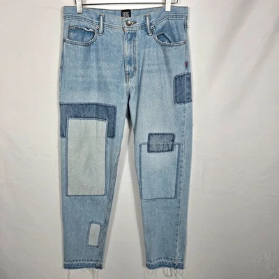 VTG Mens Urban Outfitter Patchwork Jeans Sz 33x34 Dad Slim Taper Fit Light Wash - Image 1 of 4