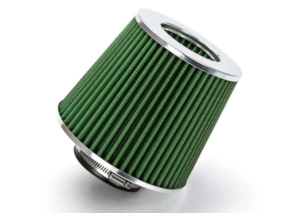 76mm Inlet Air Intake Cone Dry Universal Green Filter Car/Truck/SUV - Image 1 of 4