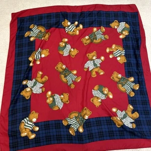 Teddy bear silk scarf tag was removed See Description 1990’s - Picture 1 of 11