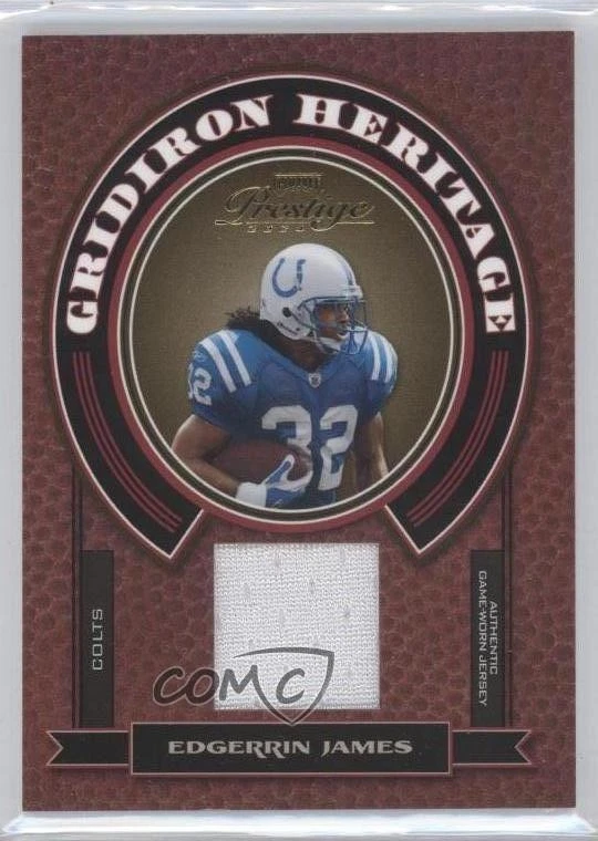 2004 Playoff Prestige Gridiron Heritage Materials Edgerrin James #GH-9 HOF - Image 1 of 2