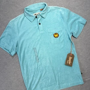 Howler Bros Shirt Mens Small Nile Blue Plusherman Terry Polo Towel Beach NEW - Picture 1 of 10