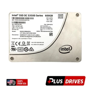 600GB SATA SSD Intel 2.5 Enterprise SSD Drive 3Gbps DC S3500 MLC 75K IOPS - Picture 1 of 5