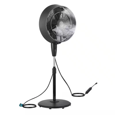 Pelonis 18 in. 3-Speed Outdoor Misting Pedestal Fan 1600 CFM Black, 500 sq ft - Image 1 of 4