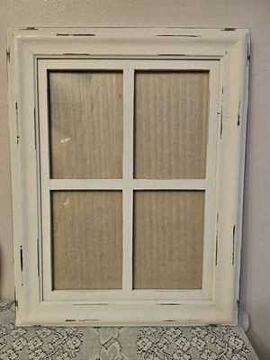 Distressed Shabby Window Pane Decor Collage Frame (4) 6.5"x 4.5" Panels - Image 1 of 4