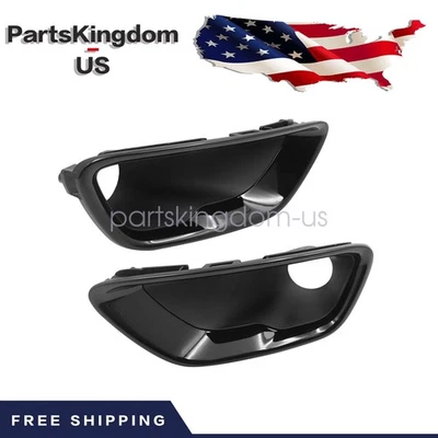 For Jeep Grand Cherokee 2017-2021 Pair Fog Light Lamp Cover Bezels Black - Image 1 of 4