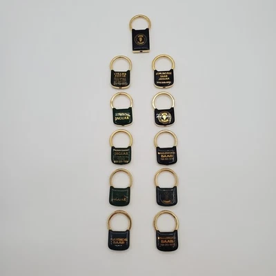 11 Luxury Dealer Padlock Keyrings 1.75in Gold Tone Promo Automobilia - Image 1 of 4