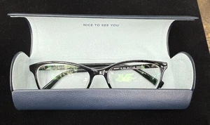 Warby Parker Daisy M 100 Eyeglasses Cat Eye Black Full Rim Frame 54-17 142 Case - Picture 1 of 5