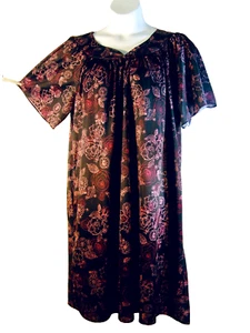 1X 2X Lounge Kaftan A-Line Dress (56" Hip) Pink Black Mumu Muumuu Caftan Pockets - Picture 1 of 5